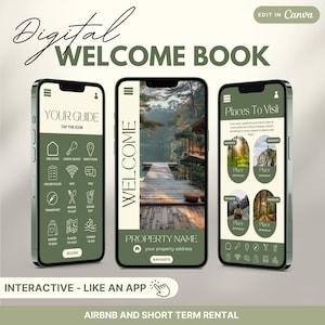 Modello di libro di benvenuto digitale Airbnb, guida di benvenuto, affitto di vacanze a breve termine, libro degli ospiti Airbnb, manuale della casa, guida per gli host