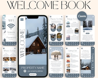 Airbnb Welcome Book Template: Digital & Printable Vacation Rental Guide for Hosts (Canva)