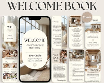 Airbnb Welcome Book Template: Digital & Printable Vacation Rental Guide for Hosts (Canva)