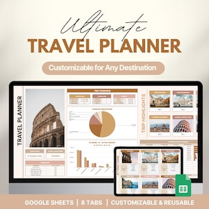 Google Sheets Travel Planner: Itinerary, Budget, Packing (Digital Template)