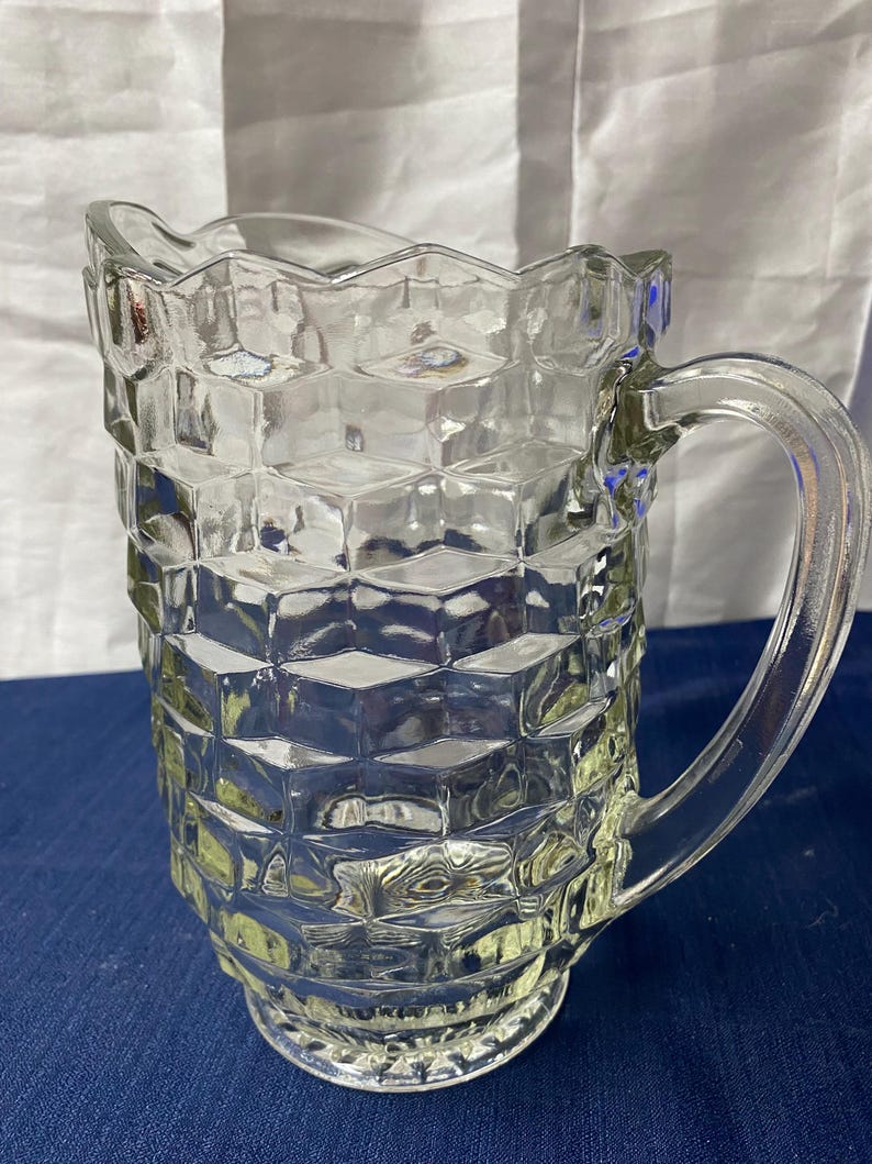 Vintage American Fostoria Glass Water Pitcher - Etsy