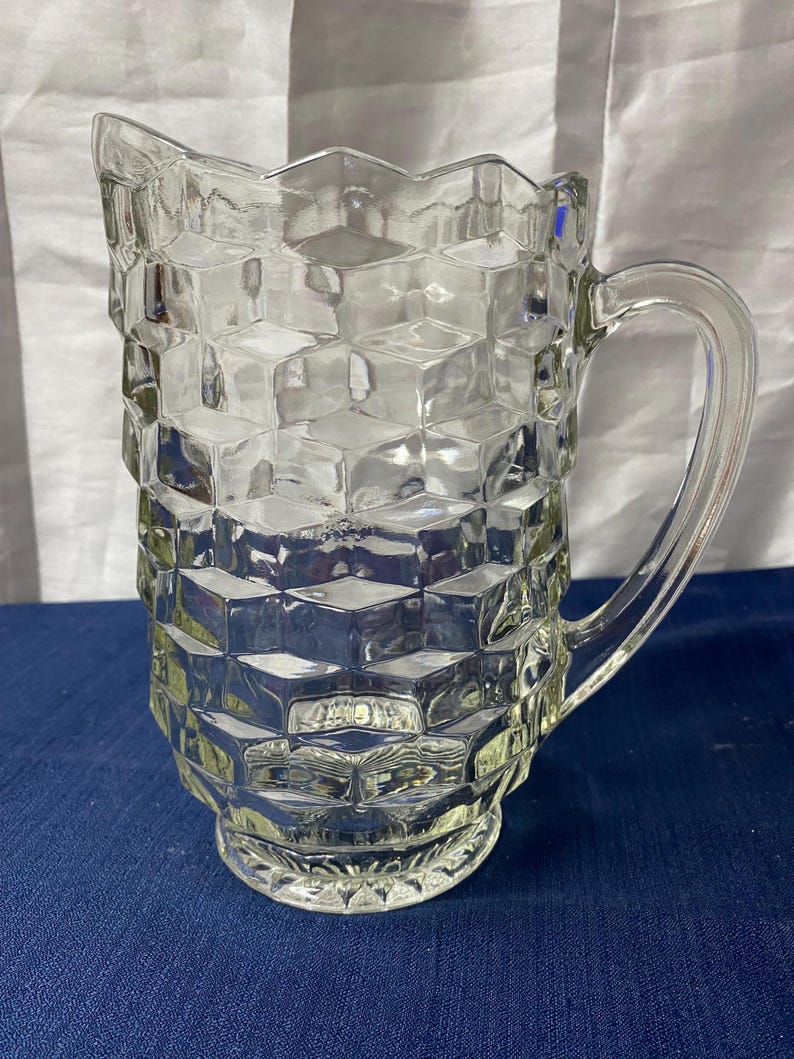 Vintage American Fostoria Glass Water Pitcher - Etsy