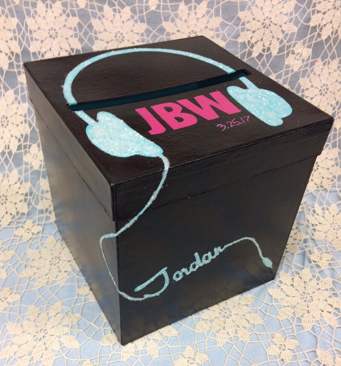 2050 Headphones Bar Mitzvah Money Card Box Bat Mitzvah