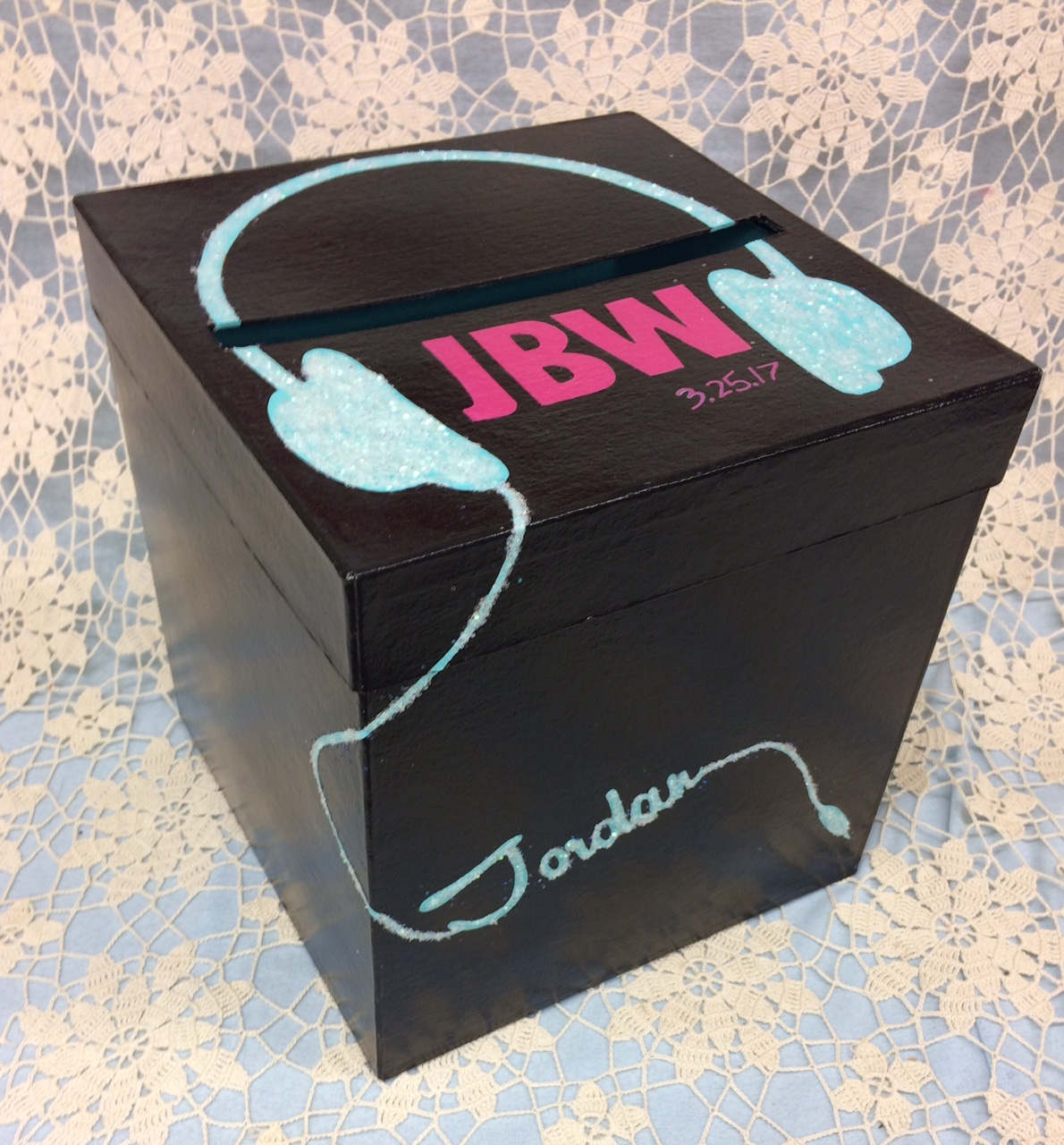 2050 Headphones Bar Mitzvah Money Card Box Bat Mitzvah