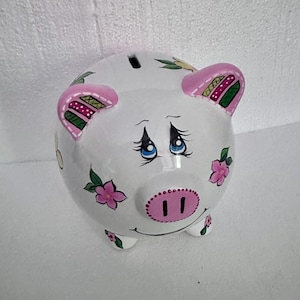 Ceramic Piggy Bank Hand Painted Made To Order