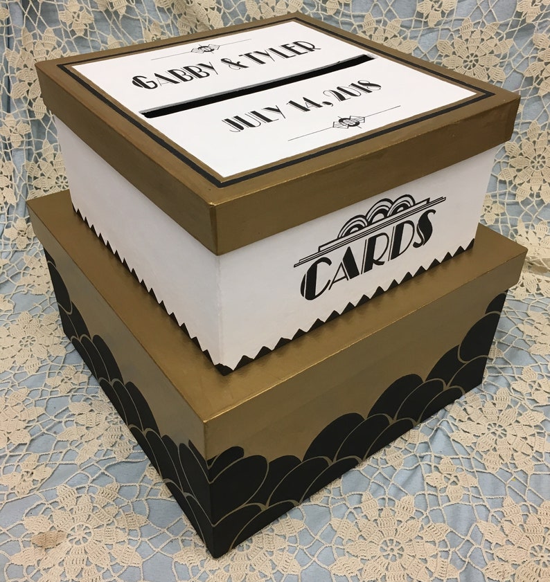 2114 Art Deco Money Card Box Gift Card Box Gatsby Theme Etsy