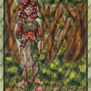 Digital Art Print Fantasy Forest Nymph Of The Lotus Petals