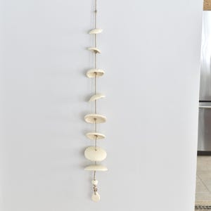 Handmade Wabi Sabi Pottery Wind Chimes, Satin Cream Boho Wall Art