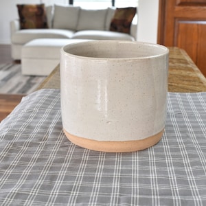 Pottery 5 Inch Speckled Gray Ceramic Utensil Holder, Handmade Stoneware Crock, Kitchen Storage, Spoon Jar image 6