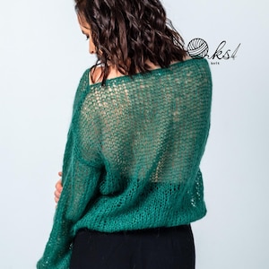 Oversized Mohair Knit Sweater for Women, Handmade Chunky Fuzzy Pullover, Soft Warm Loose Fit Jumper, Cozy Fall Winter Outfit, Gift for Her