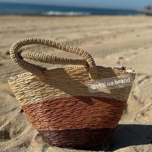 Handmade Raffia Beach Tote: Boho Palm Straw Shoulder Bag
