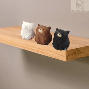 Hand Carved Wooden Bear Sculpture - Rustic Bear Figurine - Christmas/New Year Gift - Handmade Desk Decor - Bear Statue
