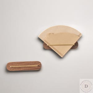 Coffee Filter Holder - Wooden Wall-Mounted Organizer for V-Shape Filters - Elegant Kitchen Storage