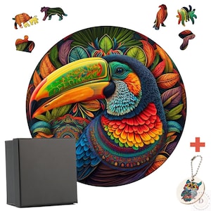 Unique Animal Wooden Jigsaw Puzzles |Toucan| DIY Crafts | Educational Toys for Adults and Kids | Perfect Gift Idea