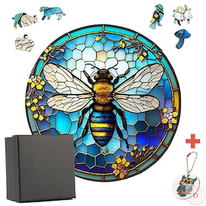 Unique Animal Wooden Jigsaw Puzzles | Bee | DIY Crafts | Educational Toys for Adults and Kids | Perfect Gift Idea