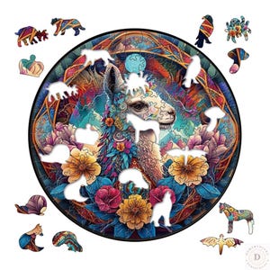 Unique Animal Wooden Jigsaw Puzzles | Llama | DIY Crafts | Educational Toys for Adults and Kids | Perfect Gift Idea