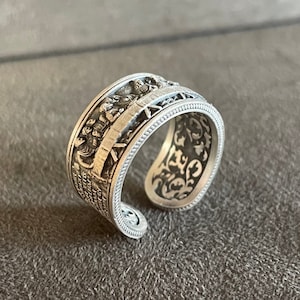 The Last Supper Ring, Sterling Silver Jesus and His Apostes Christian Ring, Renaissance Men Ring, Christian Jewelry, Religious Gift