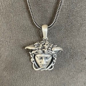 Medusa Pendant, Sterling Silver Gorgon Medusa Necklace, Ancient Greek Mytholog Gift, Elegant Gift For Best Friend, Men Gift, Holiday Gift