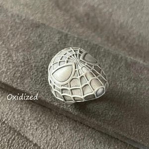 Ring med ansiktsmask i sterlingsilver, smycken för superhjältefilmfans bild 1