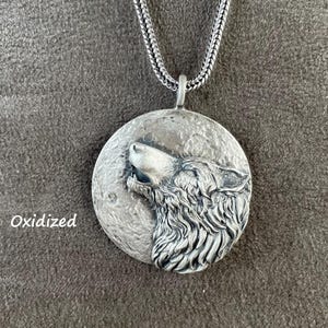 Wolf Head Pendant, 925 Sterling Silver Wolf Medallion Necklace, Wolf Relief Pendant, Best Friend Gift, Animal lover Gift, Necklace For Men