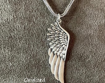Ängelvingehalsband, Skyddsängelberlock i sterlingsilver, Smycken för mormor, Handgjorda smycken