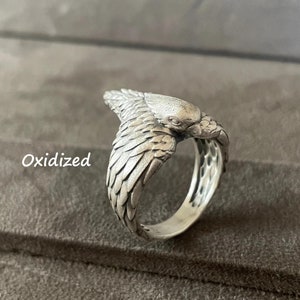 Dove Ring, Sterling Silver Dove Symbol Ring, Flying Bird, Signet Ring, Bird Ring, Gift For Boyfriend Girlfriend, Personalized Jewelry