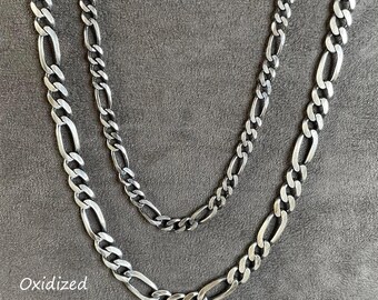 925 Sterling Silver 3.5mm Solid Figaro Link Chain For Men. RH Figaro Chain. Gift for Him. Choose from 18'',20",22",24". Figaro Chain for Men
