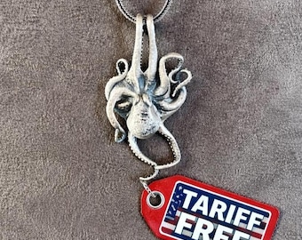 Sterling Silver Octopus Necklace, Oxidized Ocean Inspired Kraken Pendant, Dainty Gold Necklace, Gold Plated Necklace, Friendship Necklace