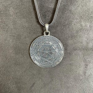 Seven Archangel Necklace, Gift for Men, Seals of Solomon Sacred Geometry Amulet, Spiritual Gift image 1