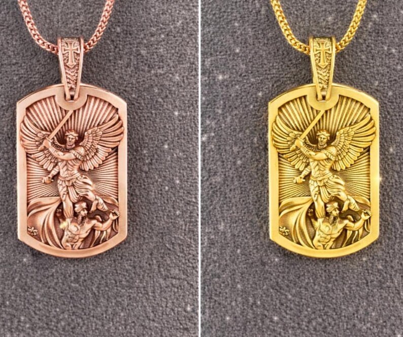 Archangel Necklace, Saint Michael Handmade Pendant, 925 Sterling Silver Christian Protection Gift for Men image 15