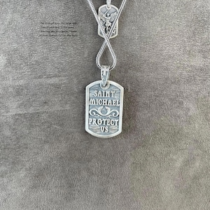 Archangel Necklace, Saint Michael Handmade Pendant, 925 Sterling Silver Christian Protection Gift for Men image 2