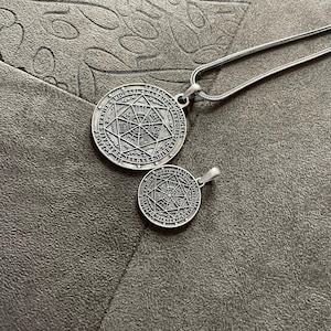 Seven Archangel Necklace, Gift for Men, Seals of Solomon Sacred Geometry Amulet, Spiritual Gift image 4