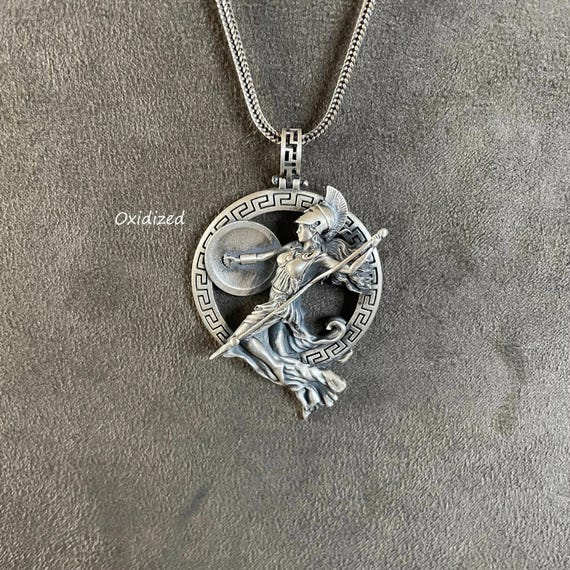 Athena Pendant, Silver Greek Goddess, Roman Mythology Necklace, Mythology Lover, Warrior Goddess Minevra