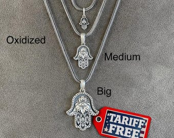 YEESIA Collana Mano Di Fatima In Argento Sterling 925 Con Ciondolo Luna E Malocchio | Gioiello Amuleto Con Conchiglia Abalone, Regalo Donna
