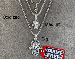 YEESIA Collana Mano Di Fatima In Argento Sterling 925 Con Ciondolo Luna E Malocchio | Gioiello Amuleto Con Conchiglia Abalone, Regalo Donna
