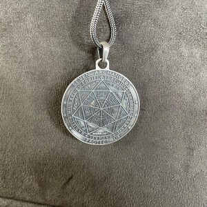 Seven Archangel Necklace, Gift for Men, Seals of Solomon Sacred Geometry Amulet, Spiritual Gift image 2