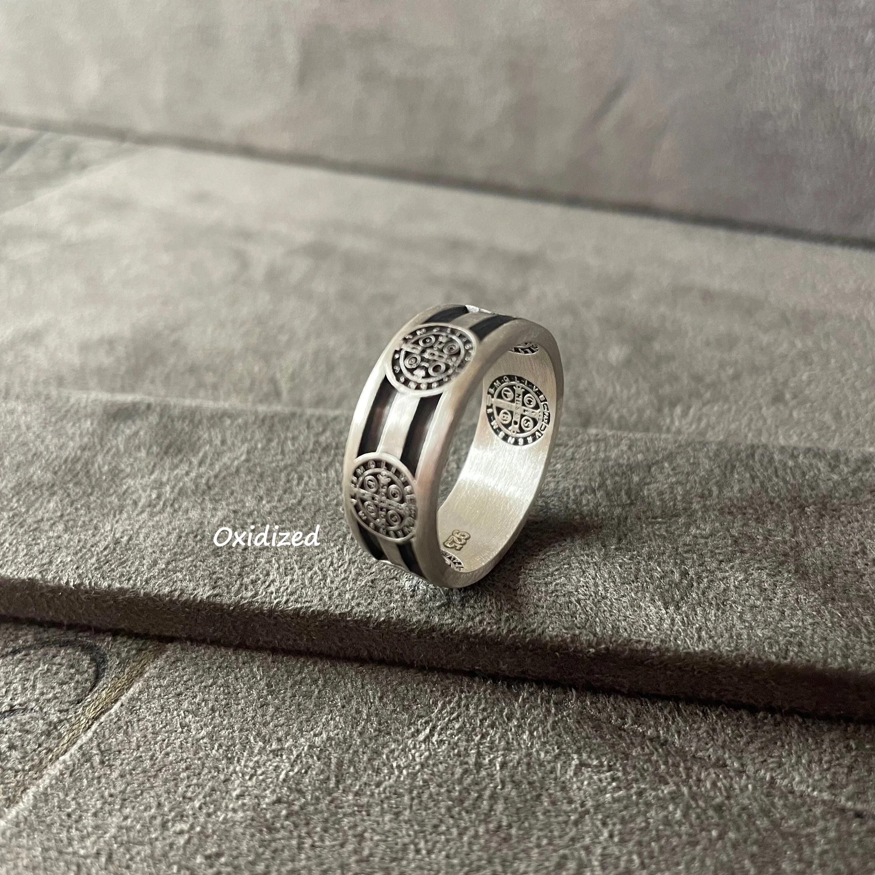 SCZKLAQ Religious Jesus Ring 925 Sterling Silver Jesus Cross Ring Adjustable Cross Wrap Ring Christian Jewelry For Men Women