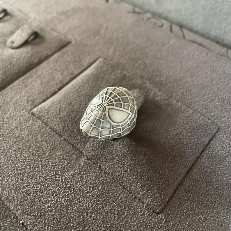 Ring med ansiktsmask i sterlingsilver, smycken för superhjältefilmfans bild 14
