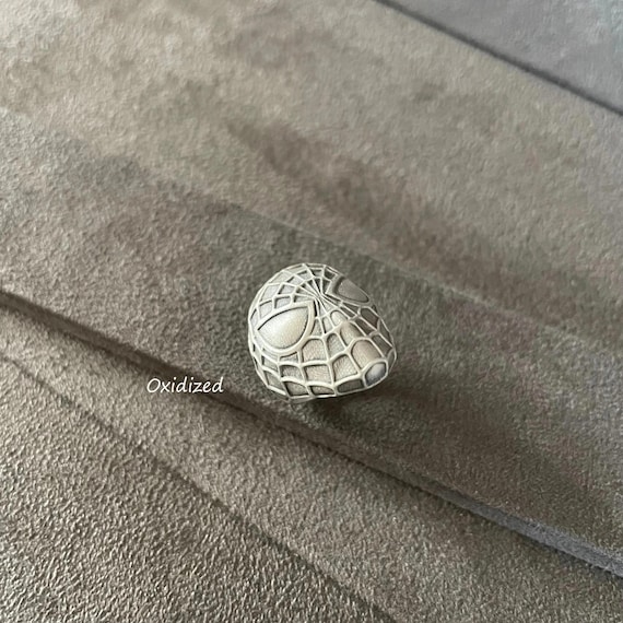 Sterling Silver Spiderman Facemask Ring, Superhero Movie Fan Jewelry