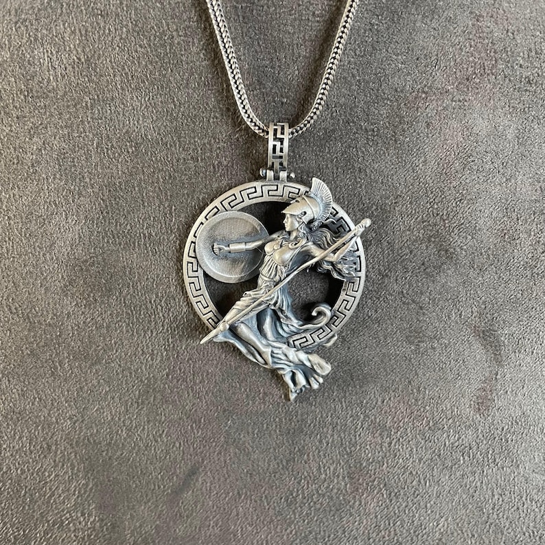 Athena Anhänger, Silber griechische Göttin, Halskette römische Mythologie, Mythologie-Liebhaber, Kriegergöttin Minevra Bild 4