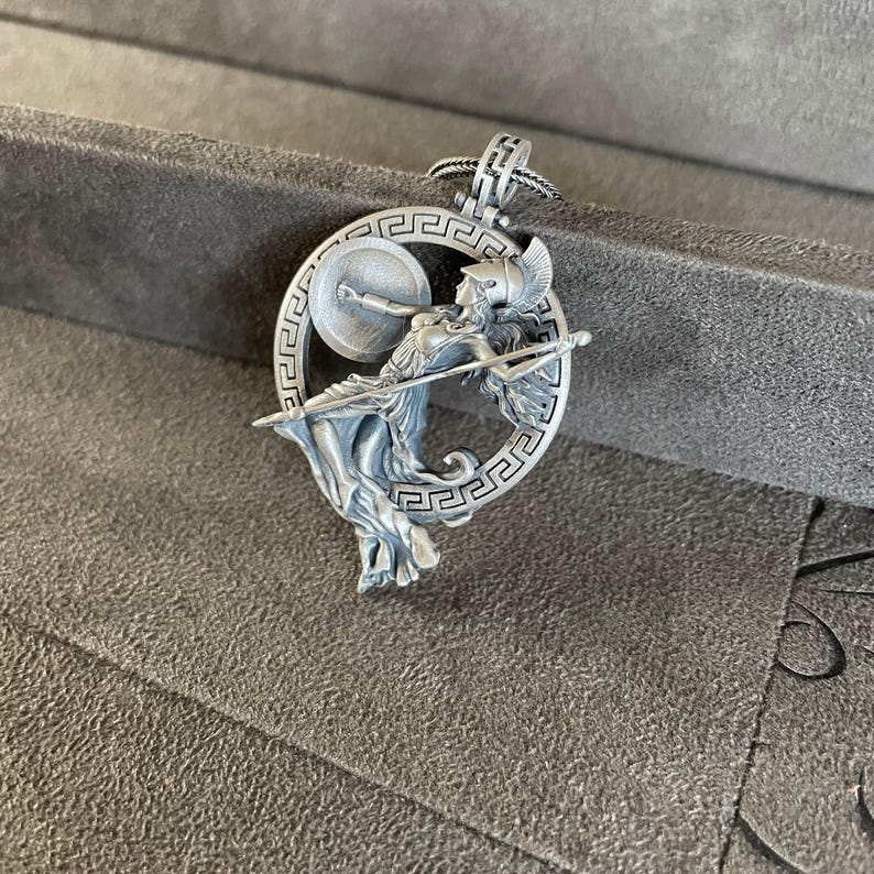 Athena Anhänger, Silber griechische Göttin, Halskette römische Mythologie, Mythologie-Liebhaber, Kriegergöttin Minevra Bild 3