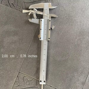 Sterling Silver AK47 Rifle Pendant Necklace, Oxidized Combat Style Jewelry image 11