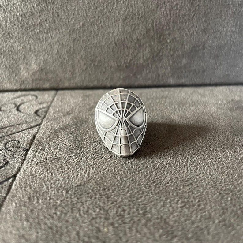 Ring med ansiktsmask i sterlingsilver, smycken för superhjältefilmfans bild 2