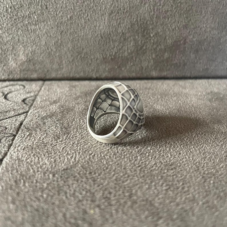 Ring med ansiktsmask i sterlingsilver, smycken för superhjältefilmfans bild 8