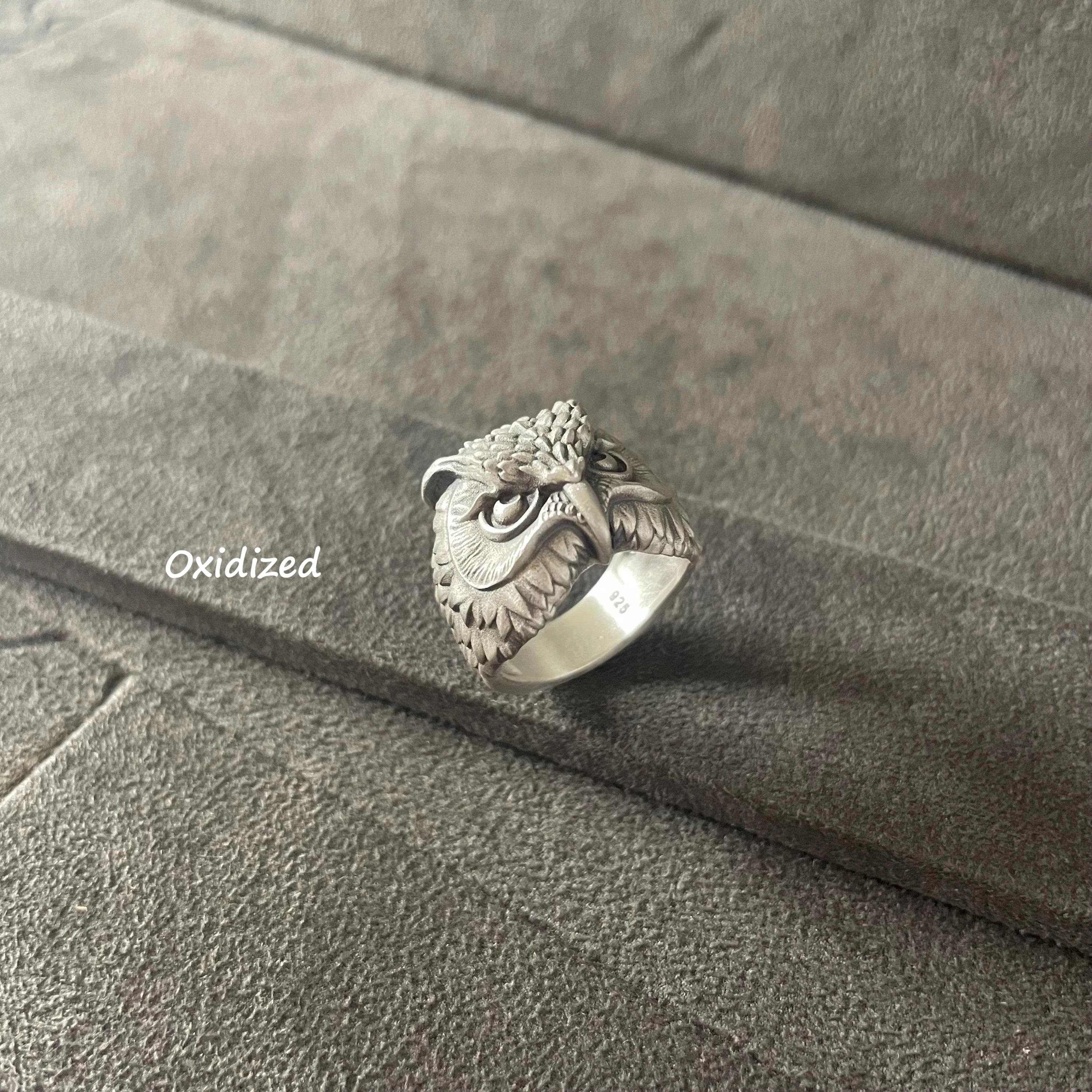 Owl Ring, Sterling Silver Bird Owl Ring, Mystic Owl Ring, Unique jewelry, Animal Lover Gifts, Access