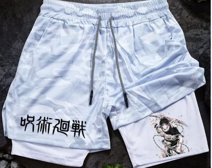 Anime Gym Shorts Men Women Demon Slayer Manga 3D Print Sports Shorts to Fitness