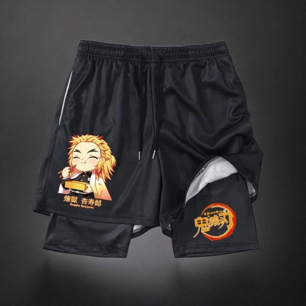 Short Inosuke Demon Slayer Hashibira Inosuke Sport Shorts Men 2 in 1 Jogging Running ...