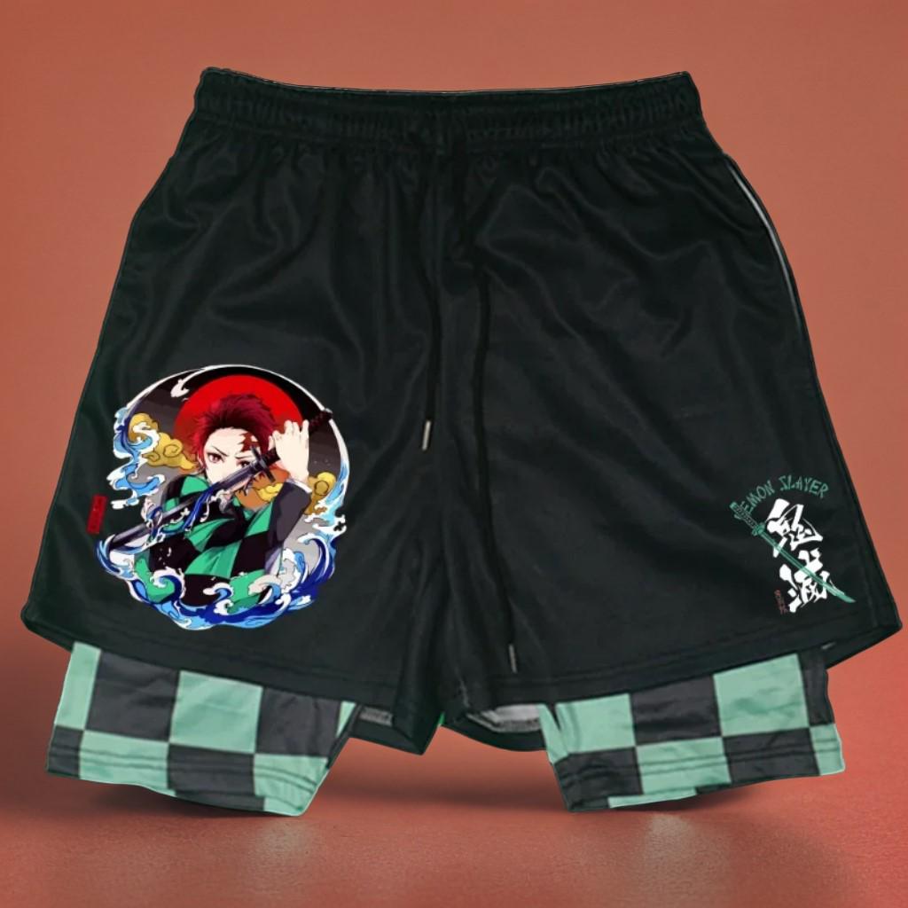 Short Inosuke Demon Slayer Hashibira Inosuke Sport Shorts Men 2 in 1 Jogging Running ...