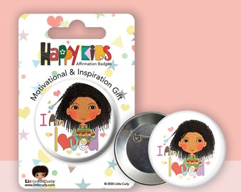 Affirmation Badge - I Can Loved | Positive Pin Badges | Empowering Pins for Kids | Motivational Self Affirmation Pins, Mindful Pin Badges