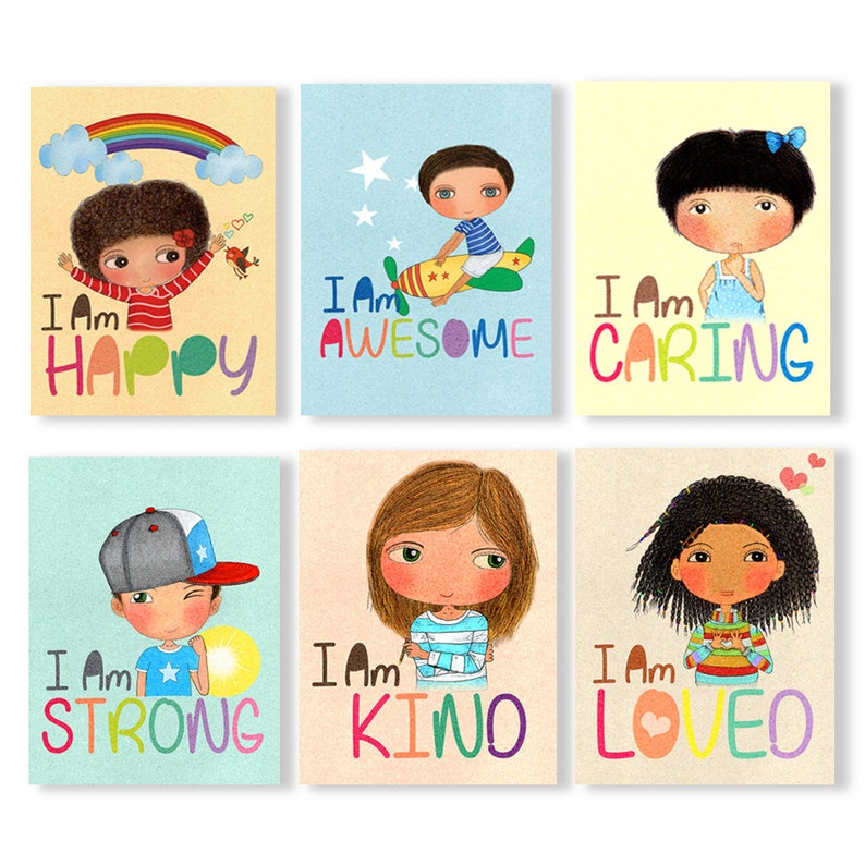 Affirmation Print I Am Happy, Affirmation Wall Art, Affirmation Poster, Children's Positive Affirmations, Daily Affirmations for Kids image 5